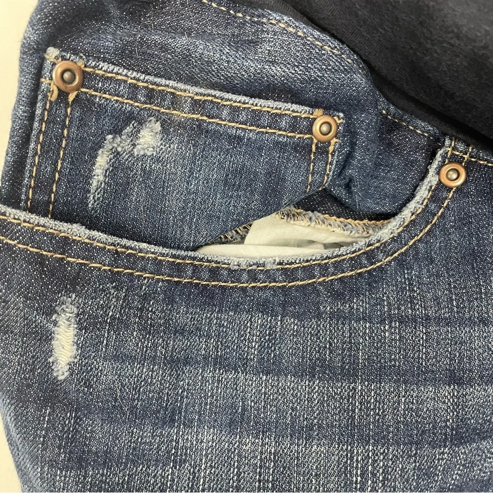 Duo Maternity low waist Women's Blue Maternity Distressed Jeans L2 - Picture 4 of 7